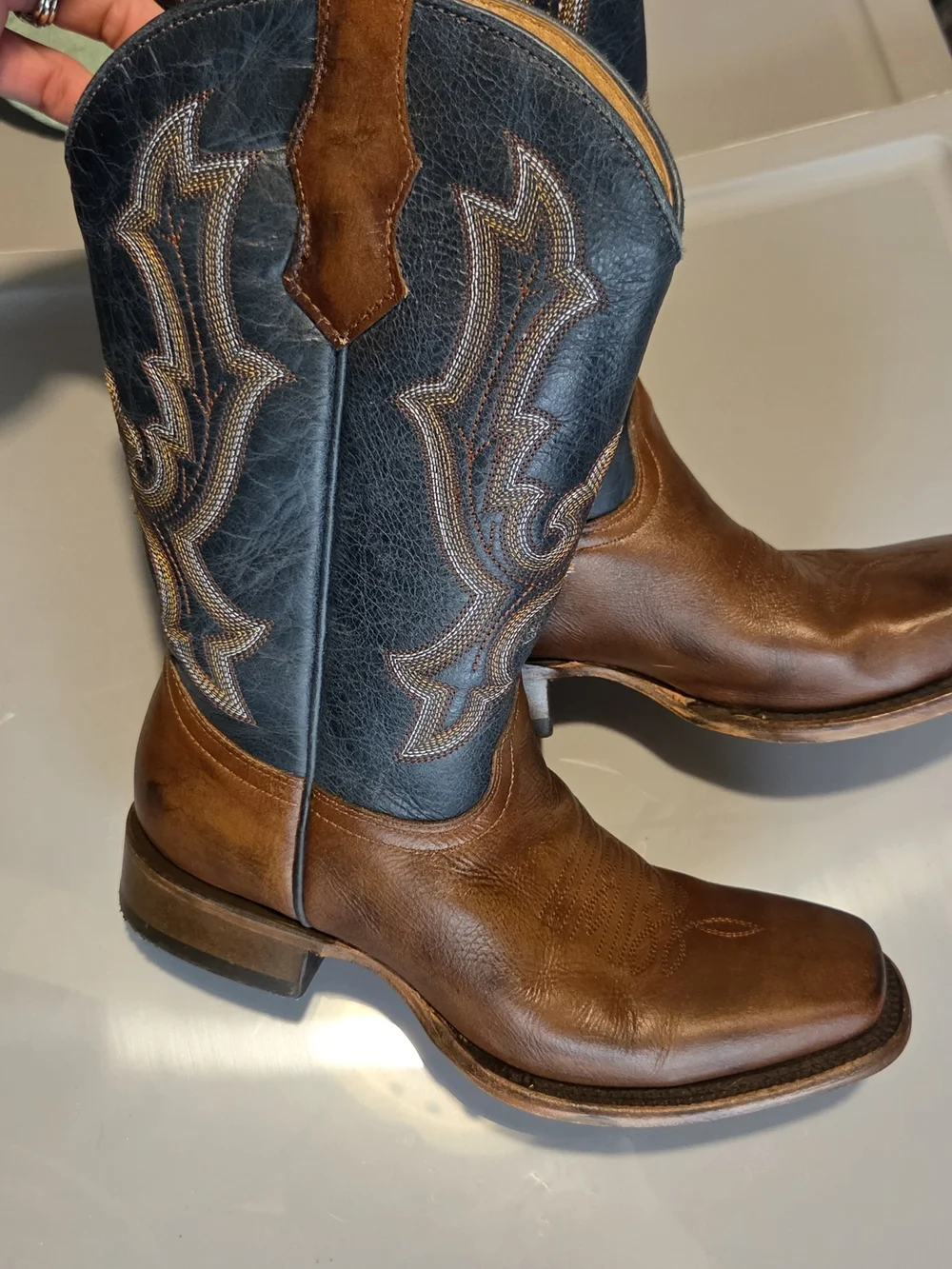 Corral Brown and Black Youth Western Boots with Embroidered Shaft